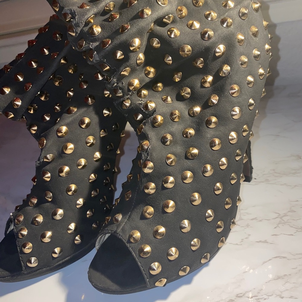Black stud high heels